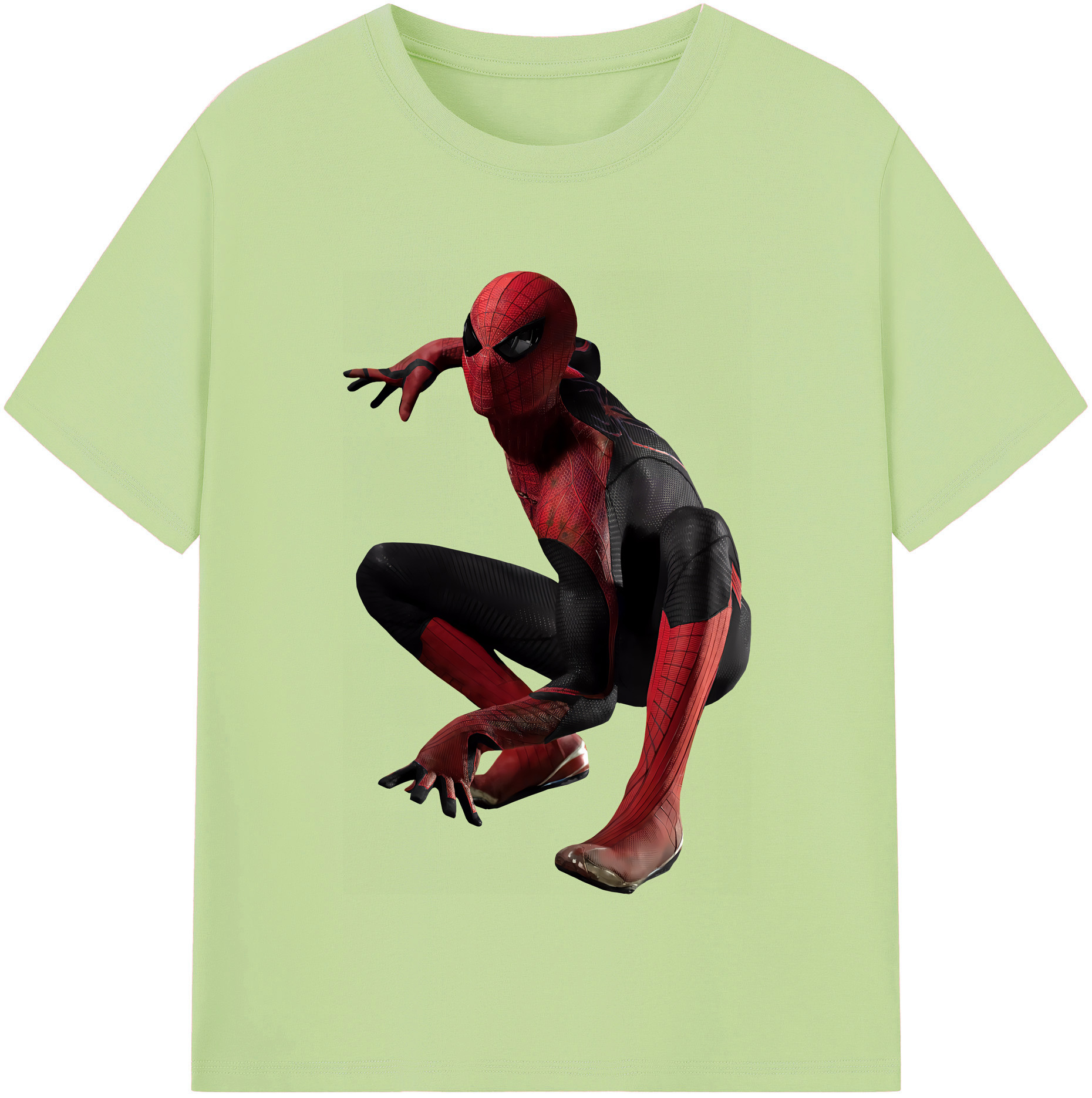 （画像用） Spider Man スパイダーマン 綿100％半袖Tシャツ（フロントプリント）